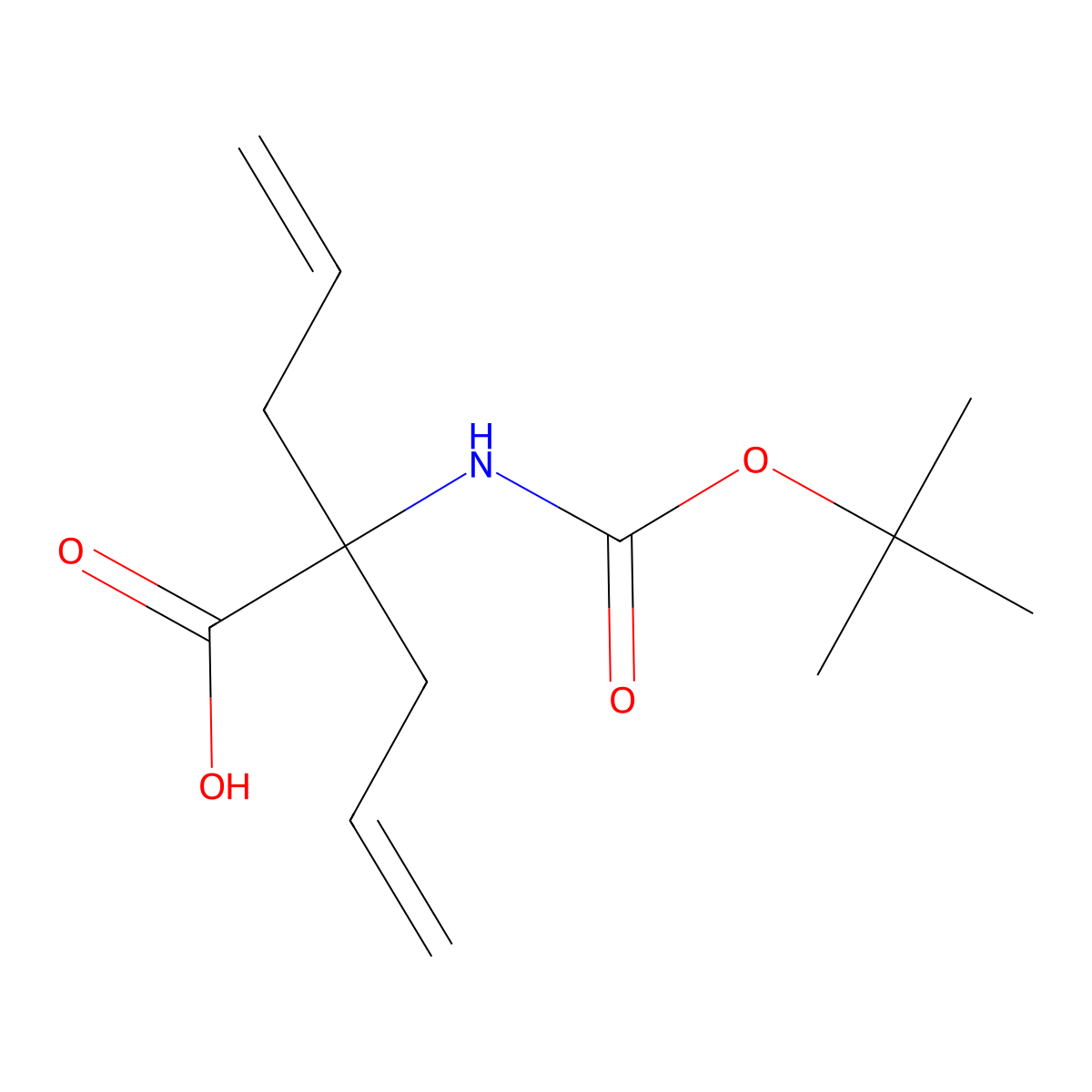 2-{[(Tert-butoxy)carbonyl]amino}-2-(prop-2-en-1-yl)pent-4-enoic acid molecular structure, CAS 354526-82-2