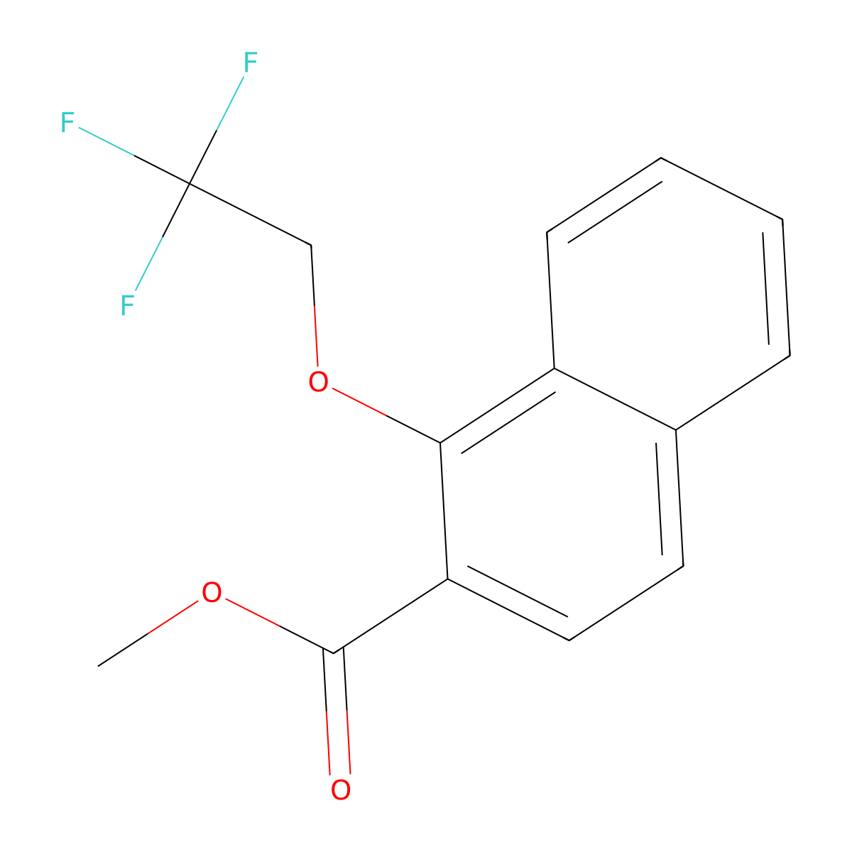 Methyl 1-(2,2,2-trifluoroethoxy)naphthalene-2-carboxylate molecular structure, CAS 35453-45-3