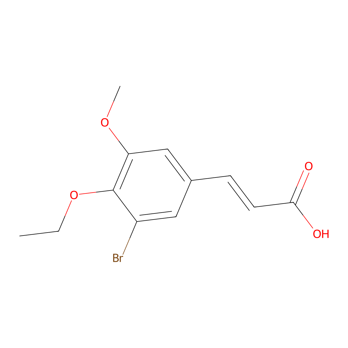 (E)-3-(3-Bromo-4-ethoxy-5-methoxyphenyl)acrylic acid molecular structure, CAS 354531-46-7