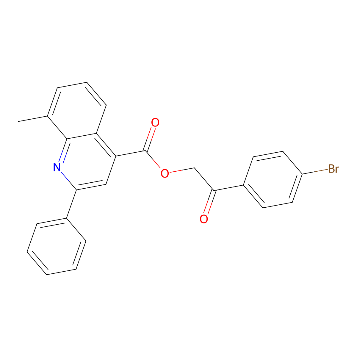 2-(4-Bromophenyl)-2-oxoethyl 8-methyl-2-phenylquinoline-4-carboxylate molecular structure, CAS 354533-06-5