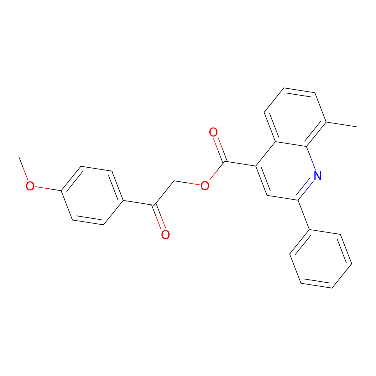 2-(4-Methoxyphenyl)-2-oxoethyl 8-methyl-2-phenylquinoline-4-carboxylate molecular structure, CAS 354533-07-6