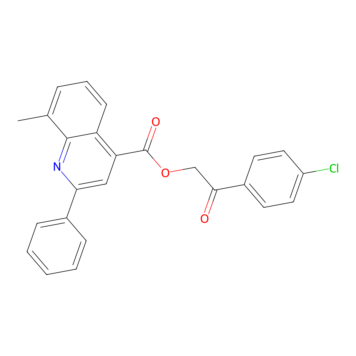 2-(4-Chlorophenyl)-2-oxoethyl 8-methyl-2-phenylquinoline-4-carboxylate molecular structure, CAS 354533-08-7
