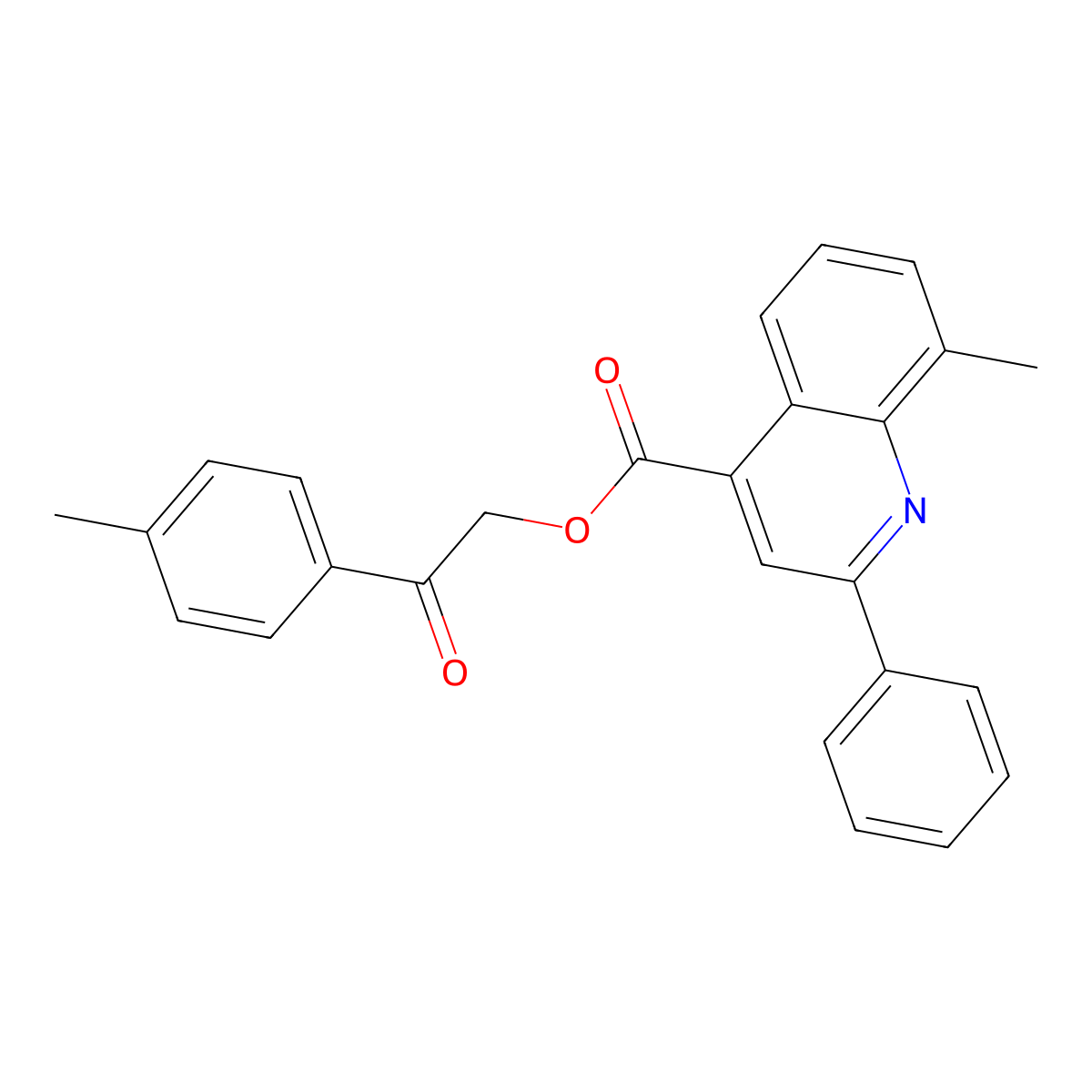 2-(4-Methylphenyl)-2-oxoethyl 8-methyl-2-phenyl-4-quinolinecarboxylate molecular structure, CAS 354533-10-1