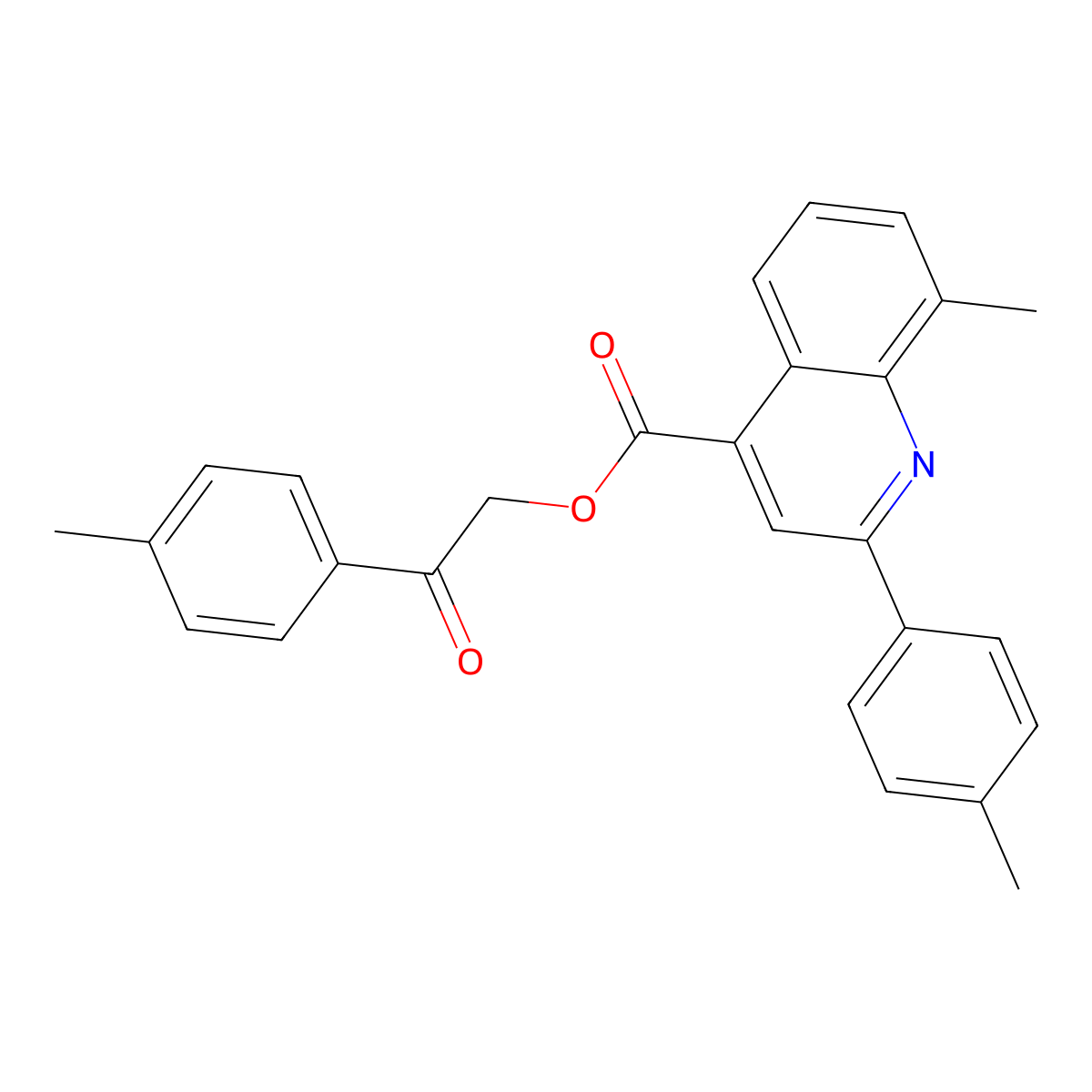 2-(4-Methylphenyl)-2-oxoethyl 8-methyl-2-(4-methylphenyl)-4-quinolinecarboxylate molecular structure, CAS 354533-17-8