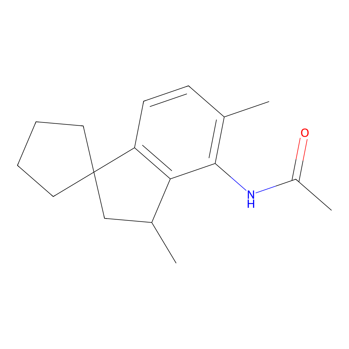 N-(3,5-dimethylspiro[2,3-dihydroindene-1,1'-cyclopentane]-4-yl)acetamide molecular structure, CAS 354533-52-1