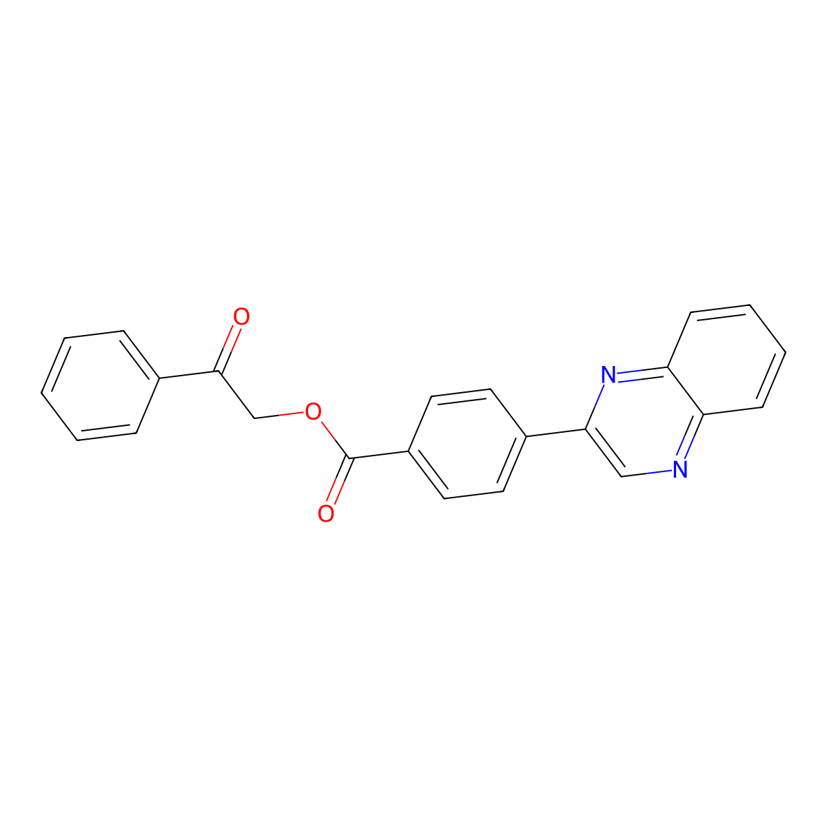 2-Oxo-2-phenylethyl 4-(quinoxalin-2-yl)benzoate molecular structure, CAS 354533-67-8