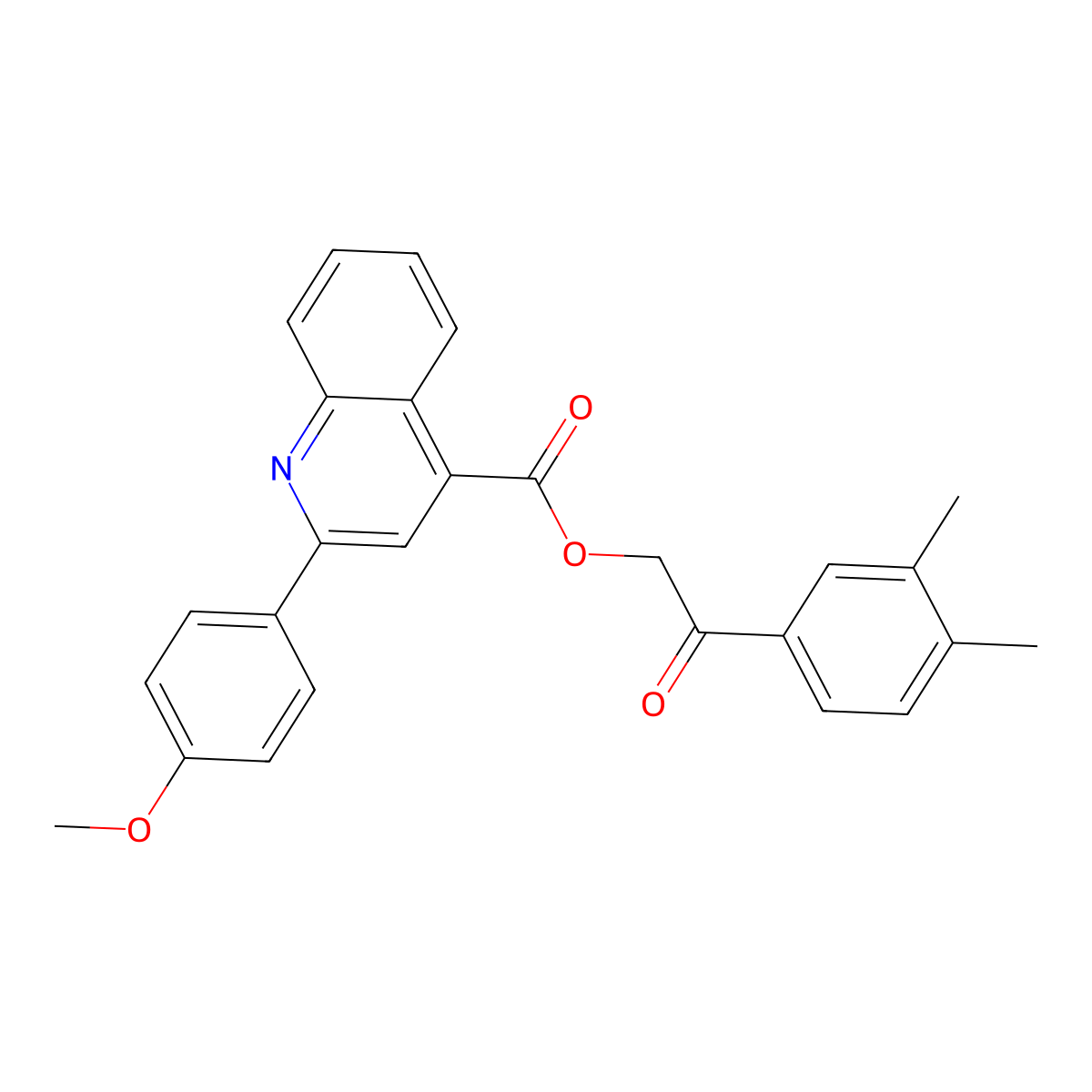 2-(3,4-Dimethylphenyl)-2-oxoethyl 2-(4-methoxyphenyl)-4-quinolinecarboxylate molecular structure, CAS 354533-77-0