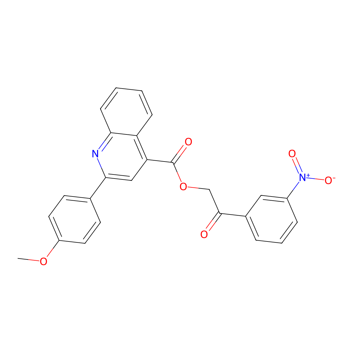 2-(3-Nitrophenyl)-2-oxoethyl 2-(4-methoxyphenyl)quinoline-4-carboxylate molecular structure, CAS 354533-78-1