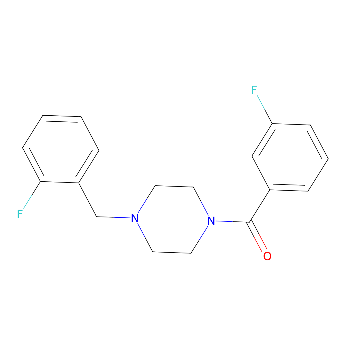 1-(3-Fluorobenzoyl)-4-(2-fluorobenzyl)piperazine molecular structure, CAS 354535-46-9