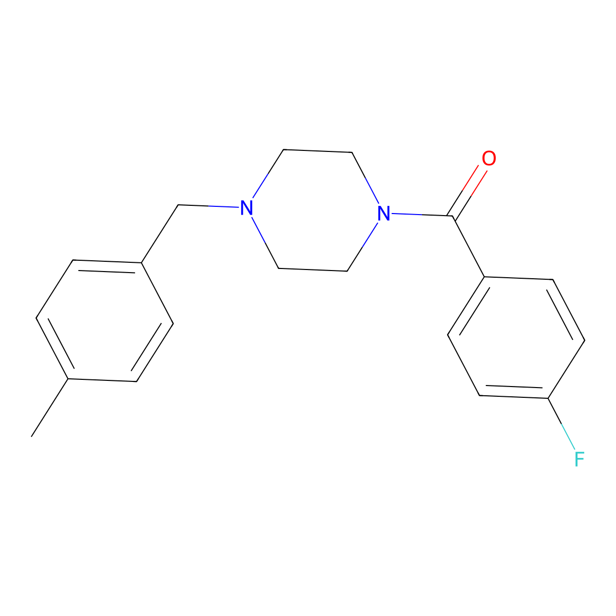 (4-Fluorophenyl)[4-(4-methylbenzyl)piperazin-1-yl]methanone molecular structure, CAS 354535-47-0