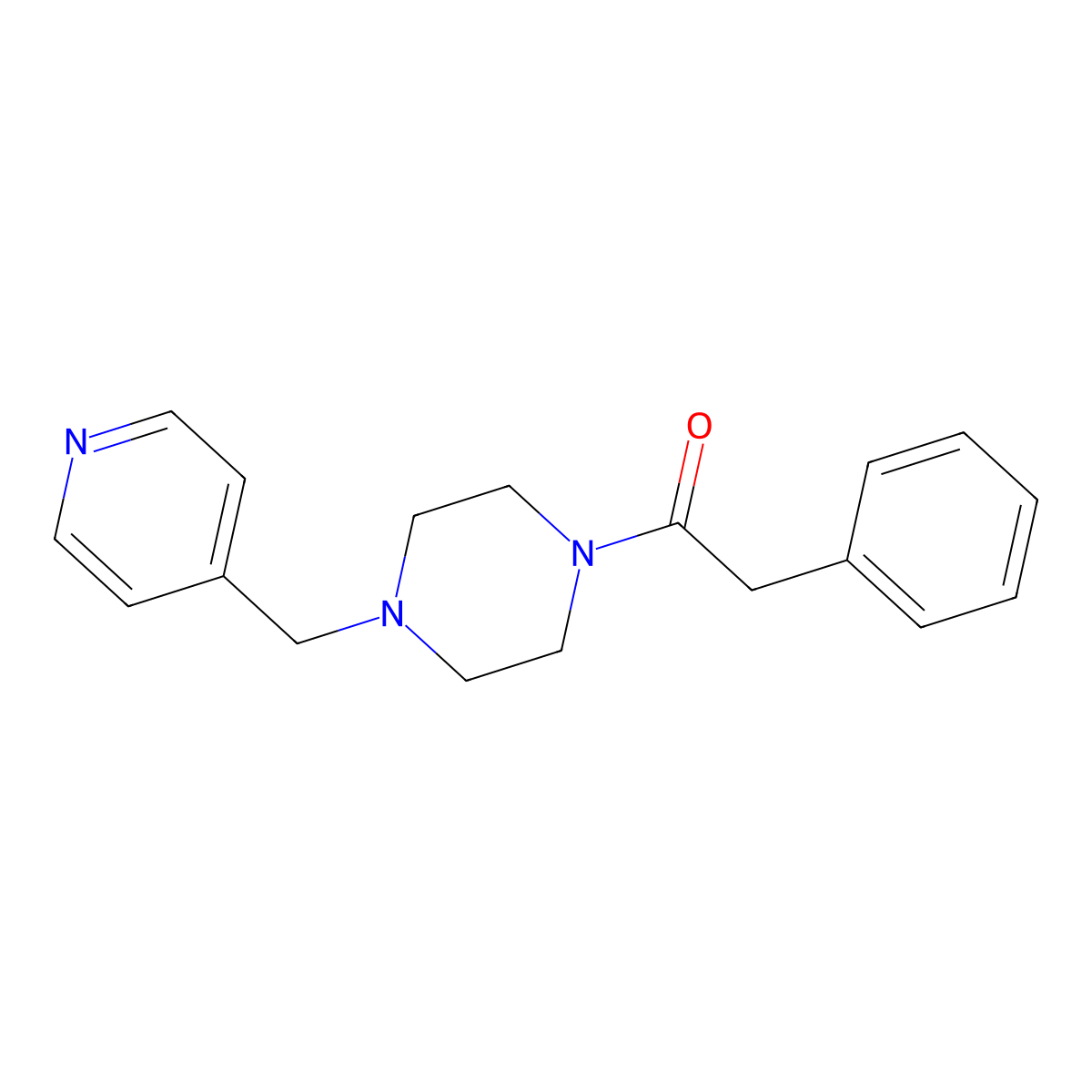 2-Phenyl-1-[4-(pyridin-4-ylmethyl)piperazin-1-yl]ethanone molecular structure, CAS 354535-48-1