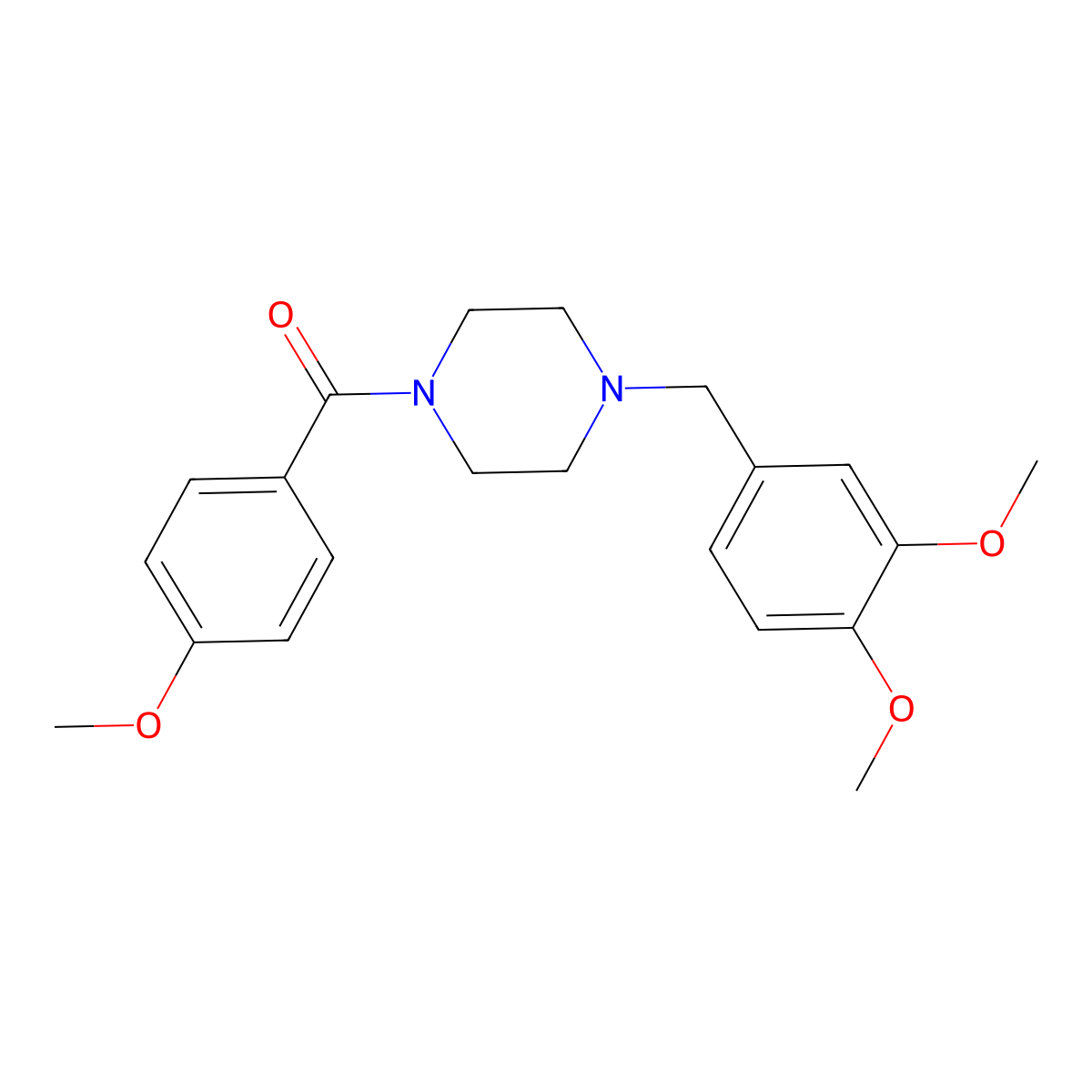 [4-[(3,4-Dimethoxyphenyl)methyl]piperazin-1-yl]-(4-methoxyphenyl)methanone molecular structure, CAS 354535-49-2