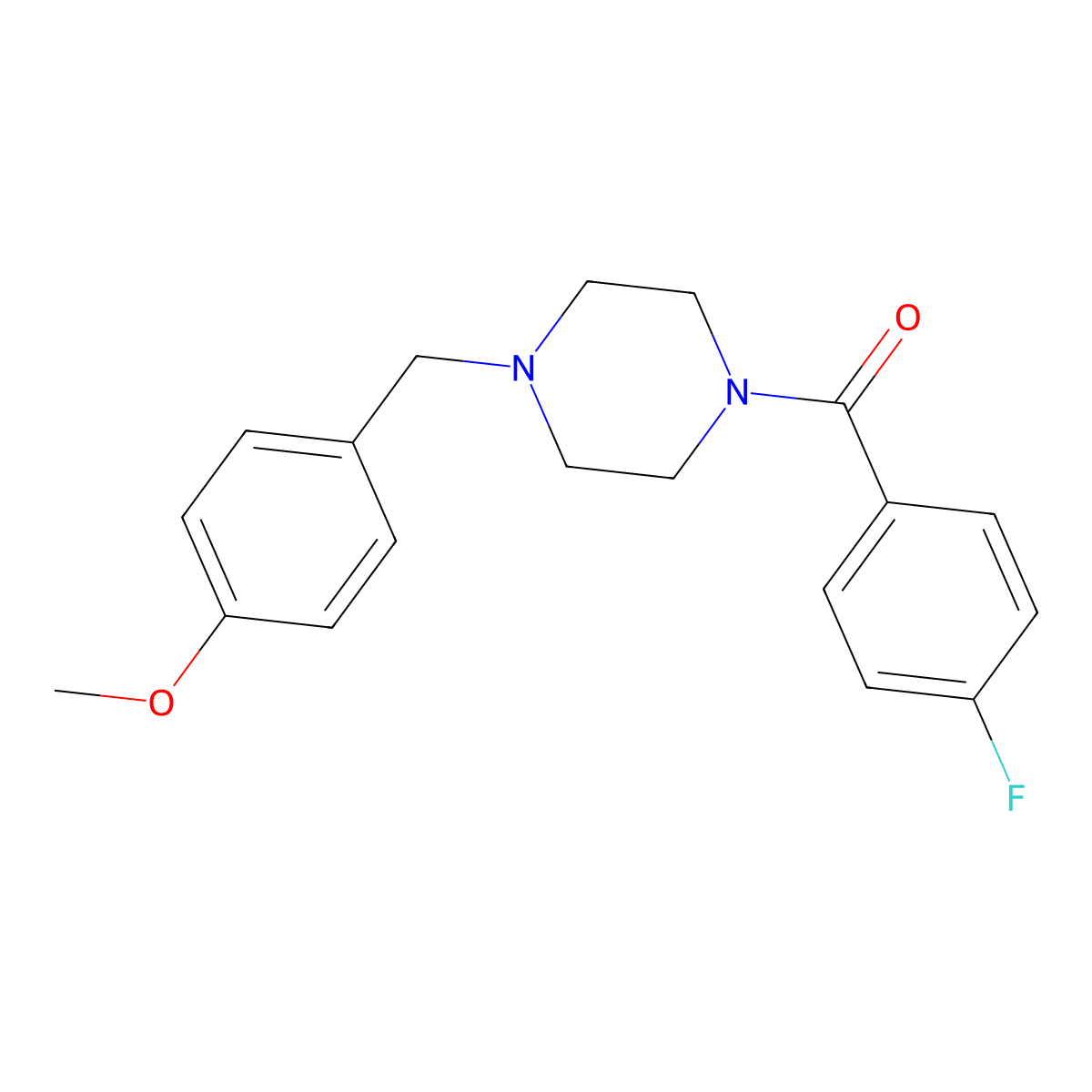 (4-Fluorophenyl)-[4-[(4-methoxyphenyl)methyl]piperazin-1-yl]methanone molecular structure, CAS 354535-58-3