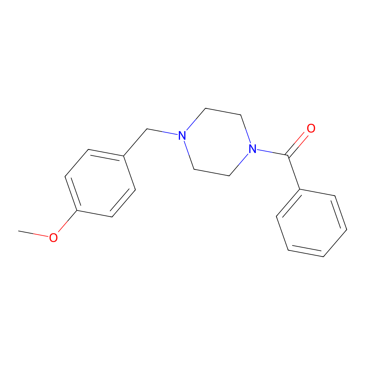 [4-(4-Methoxybenzyl)piperazin-1-yl](phenyl)methanone molecular structure, CAS 354535-67-4