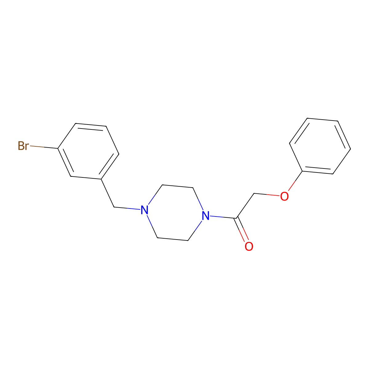 1-[4-[(3-Bromophenyl)methyl]piperazin-1-yl]-2-phenoxyethanone molecular structure, CAS 354535-70-9