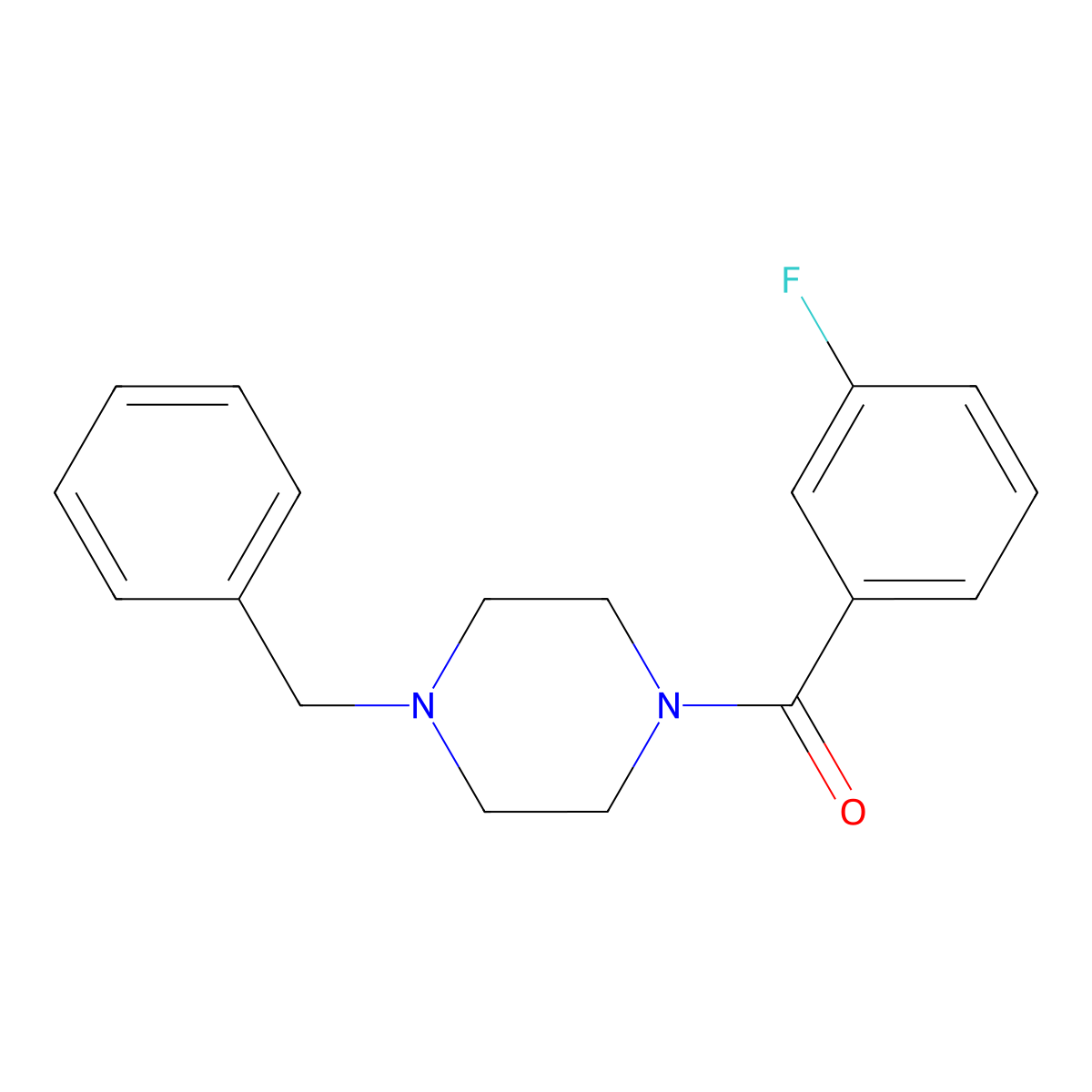 (4-Benzylpiperazin-1-yl)-(3-fluorophenyl)methanone molecular structure, CAS 354535-71-0