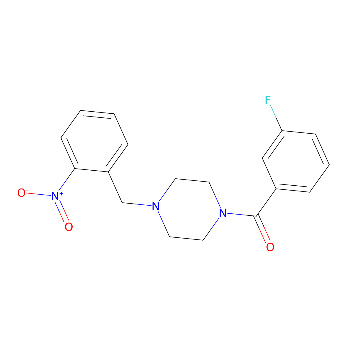 (3-Fluorophenyl)[4-(2-nitrobenzyl)piperazin-1-yl]methanone molecular structure, CAS 354535-72-1