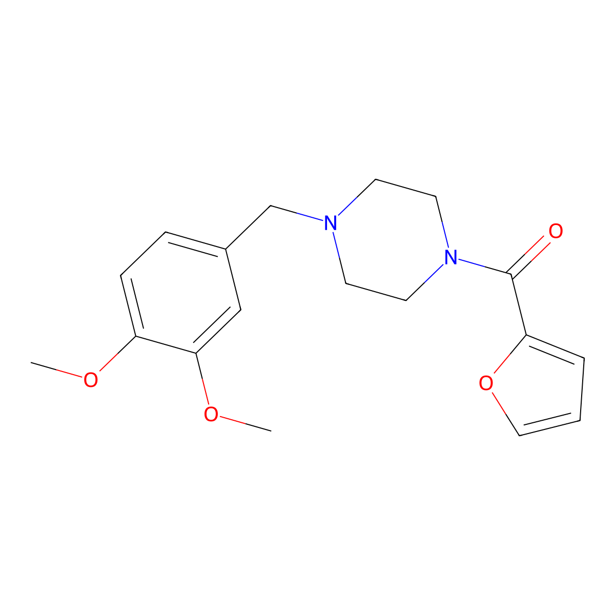 [4-(3,4-Dimethoxybenzyl)piperazin-1-yl](furan-2-yl)methanone molecular structure, CAS 354535-73-2