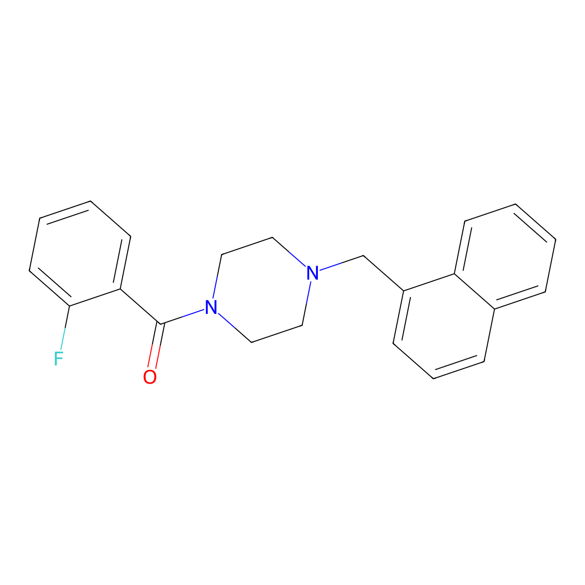 (2-Fluorophenyl)-[4-(naphthalen-1-ylmethyl)piperazin-1-yl]methanone molecular structure, CAS 354535-74-3