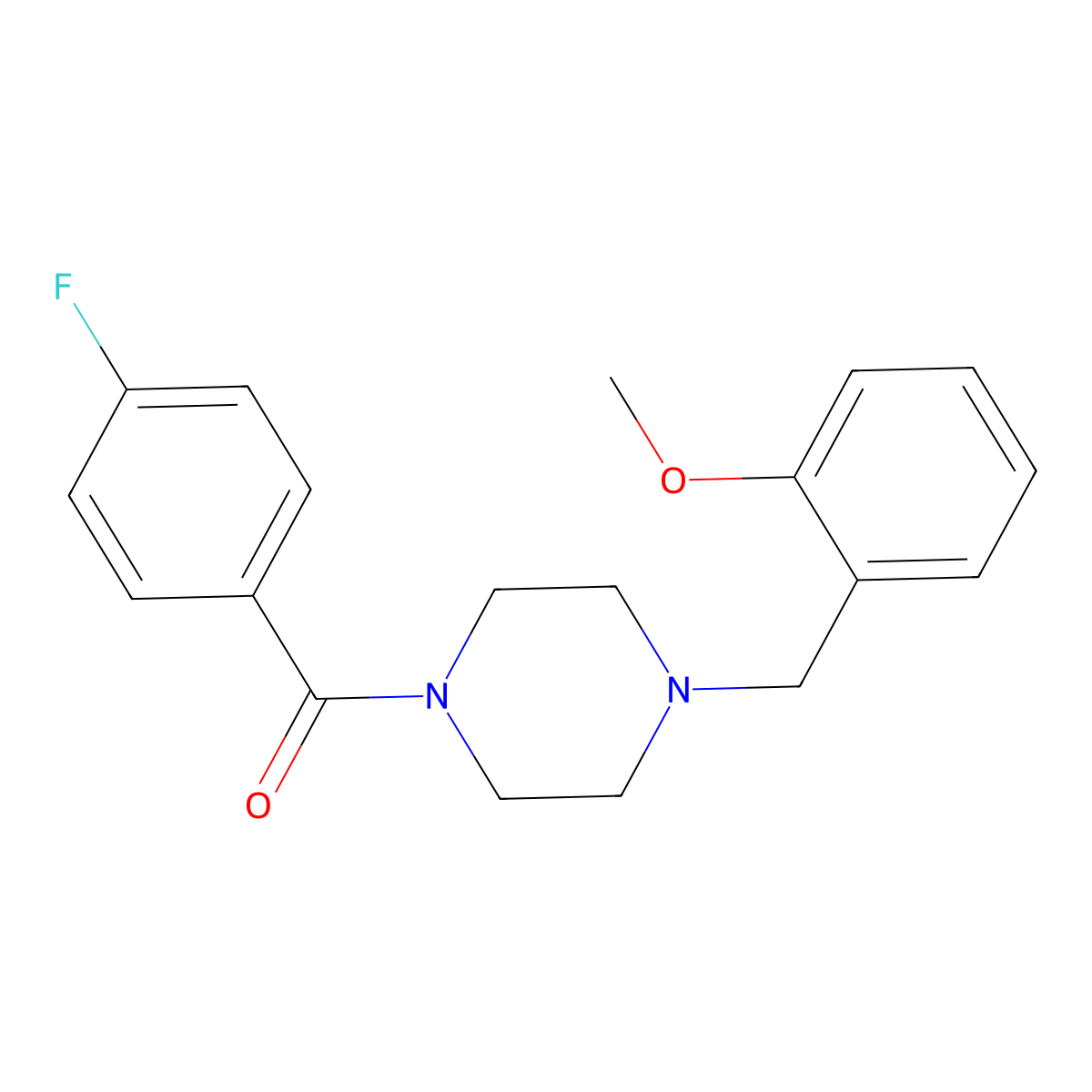 (4-Fluorophenyl)-[4-[(2-methoxyphenyl)methyl]piperazin-1-yl]methanone molecular structure, CAS 354535-75-4