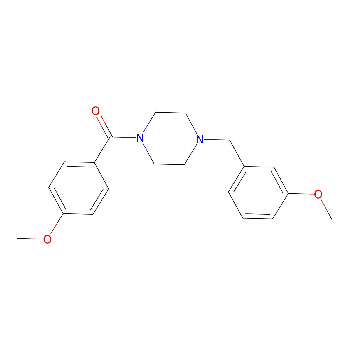 (4-Methoxyphenyl)-[4-[(3-methoxyphenyl)methyl]piperazin-1-yl]methanone molecular structure, CAS 354535-76-5