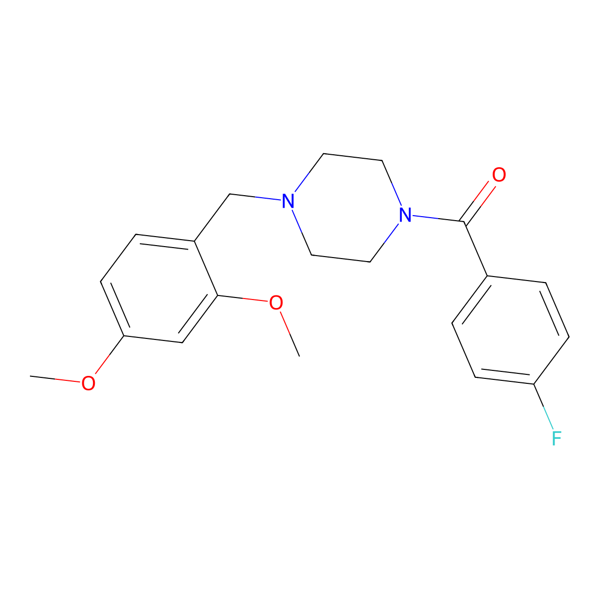 [4-[(2,4-Dimethoxyphenyl)methyl]piperazin-1-yl]-(4-fluorophenyl)methanone molecular structure, CAS 354535-85-6