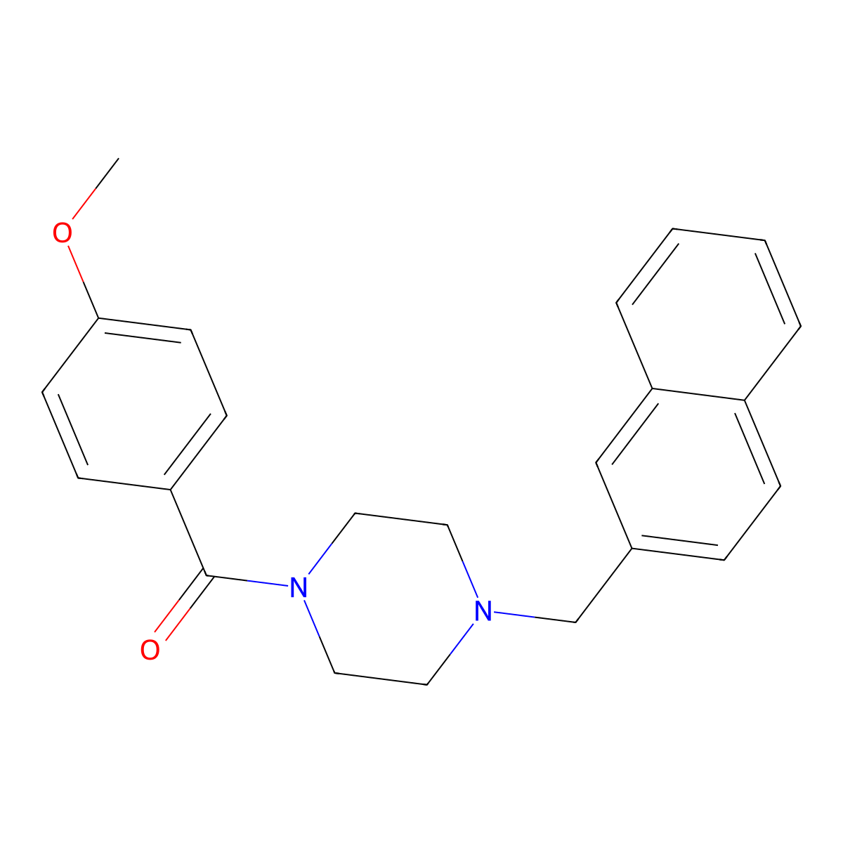 (4-Methoxyphenyl)-[4-(naphthalen-2-ylmethyl)piperazin-1-yl]methanone molecular structure, CAS 354535-86-7