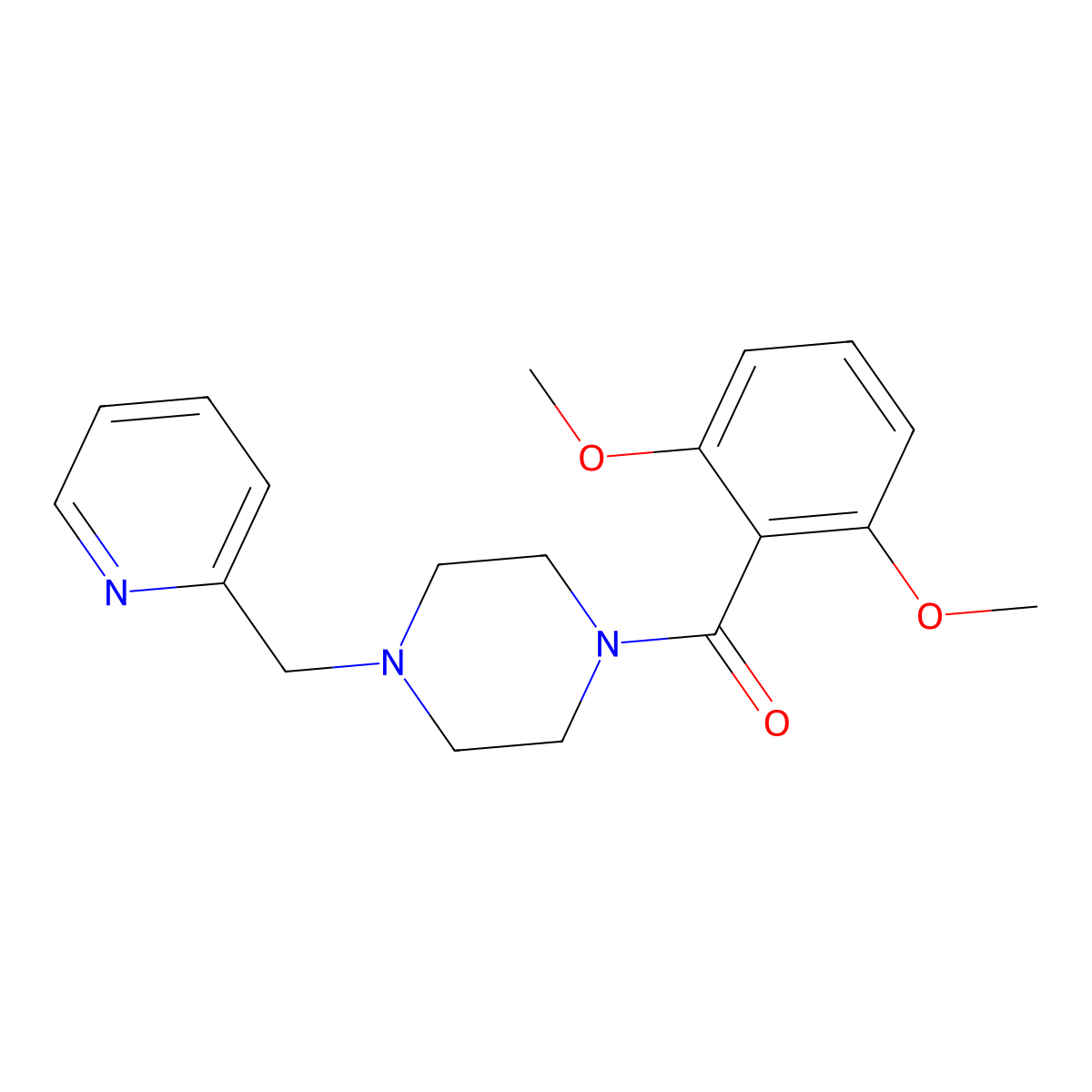(2,6-Dimethoxyphenyl)-[4-(pyridin-2-ylmethyl)piperazin-1-yl]methanone molecular structure, CAS 354535-90-3