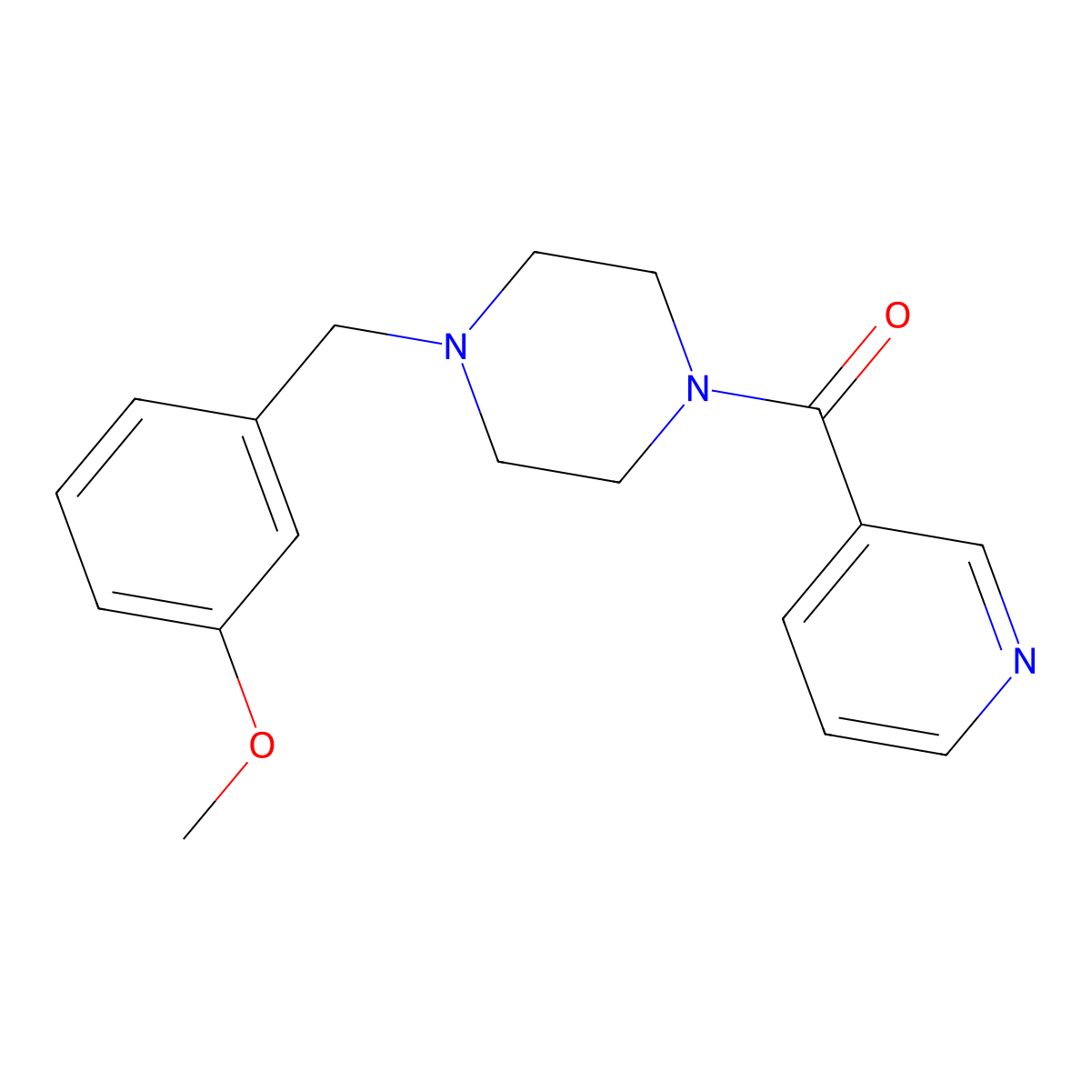 [4-(3-Methoxybenzyl)piperazin-1-yl](pyridin-3-yl)methanone molecular structure, CAS 354535-92-5
