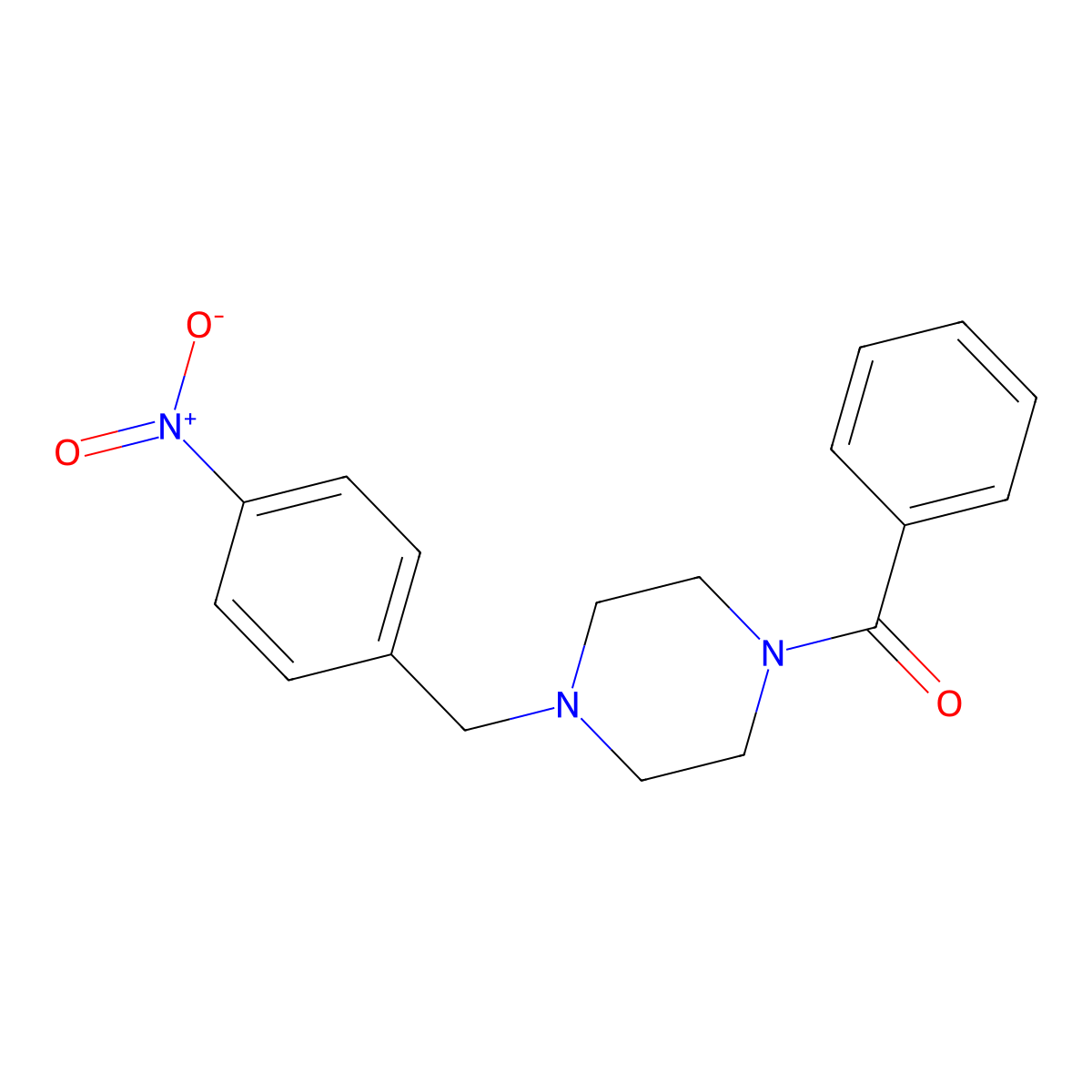 [4-(4-Nitrobenzyl)piperazin-1-yl](phenyl)methanone molecular structure, CAS 354535-93-6