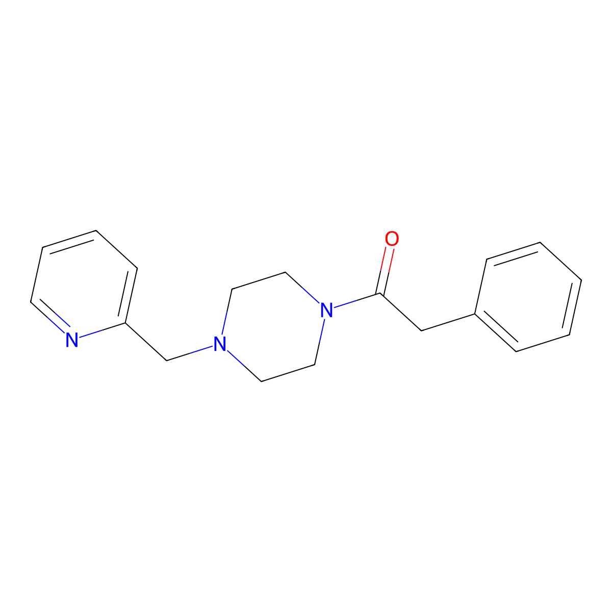 2-Phenyl-1-[4-(pyridin-2-ylmethyl)piperazin-1-yl]ethanone molecular structure, CAS 354535-98-1