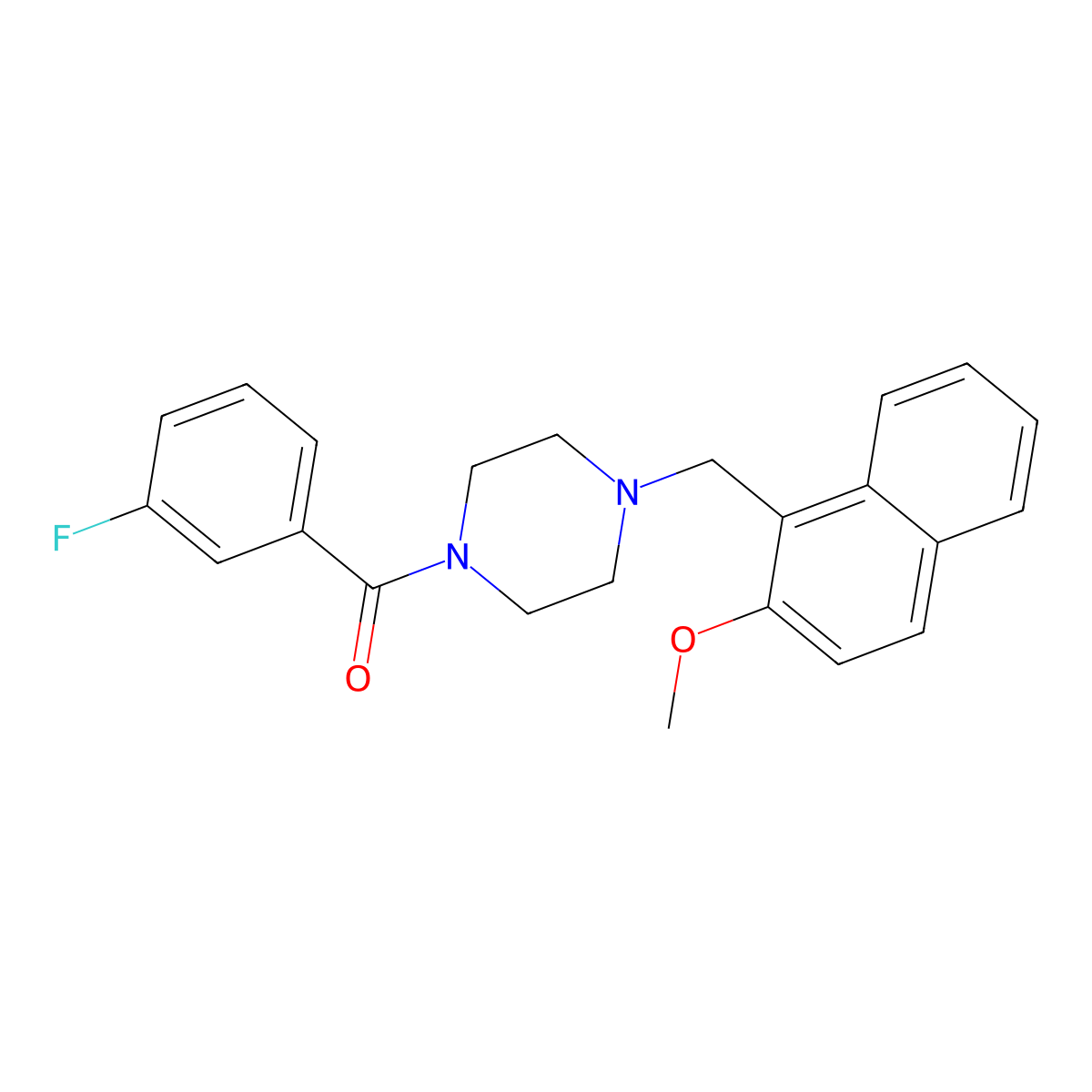 (3-Fluorophenyl)-[4-[(2-methoxynaphthalen-1-yl)methyl]piperazin-1-yl]methanone molecular structure, CAS 354536-02-0