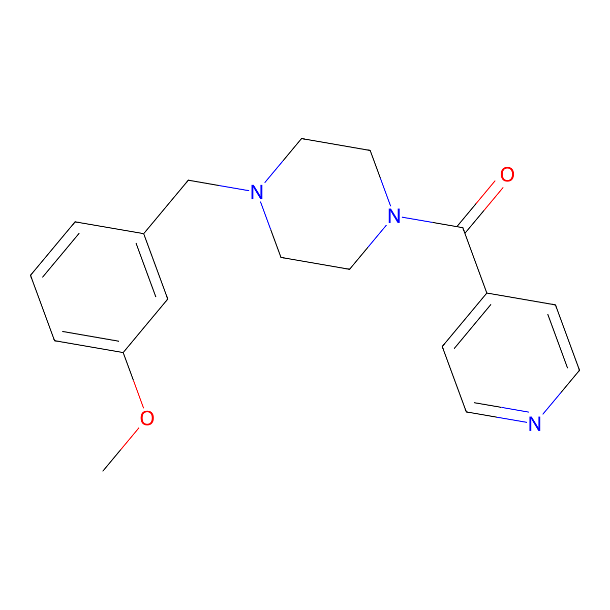 [4-[(3-Methoxyphenyl)methyl]piperazin-1-yl]-pyridin-4-ylmethanone molecular structure, CAS 354536-08-6