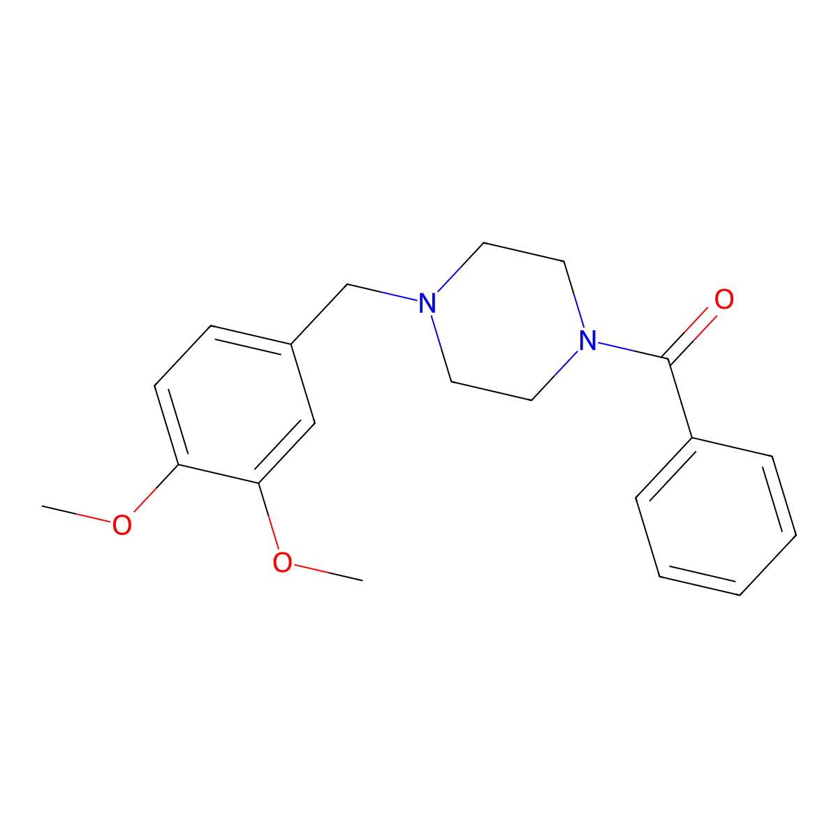 [4-[(3,4-Dimethoxyphenyl)methyl]piperazin-1-yl]-phenylmethanone molecular structure, CAS 354536-09-7