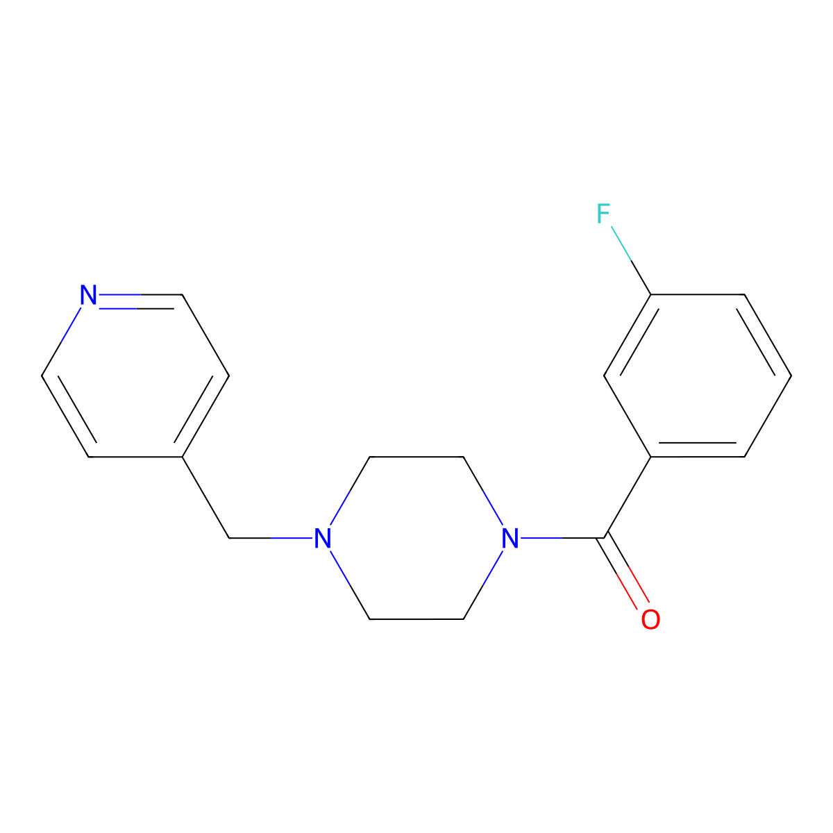 (3-Fluorophenyl)-[4-(pyridin-4-ylmethyl)piperazin-1-yl]methanone molecular structure, CAS 354536-12-2
