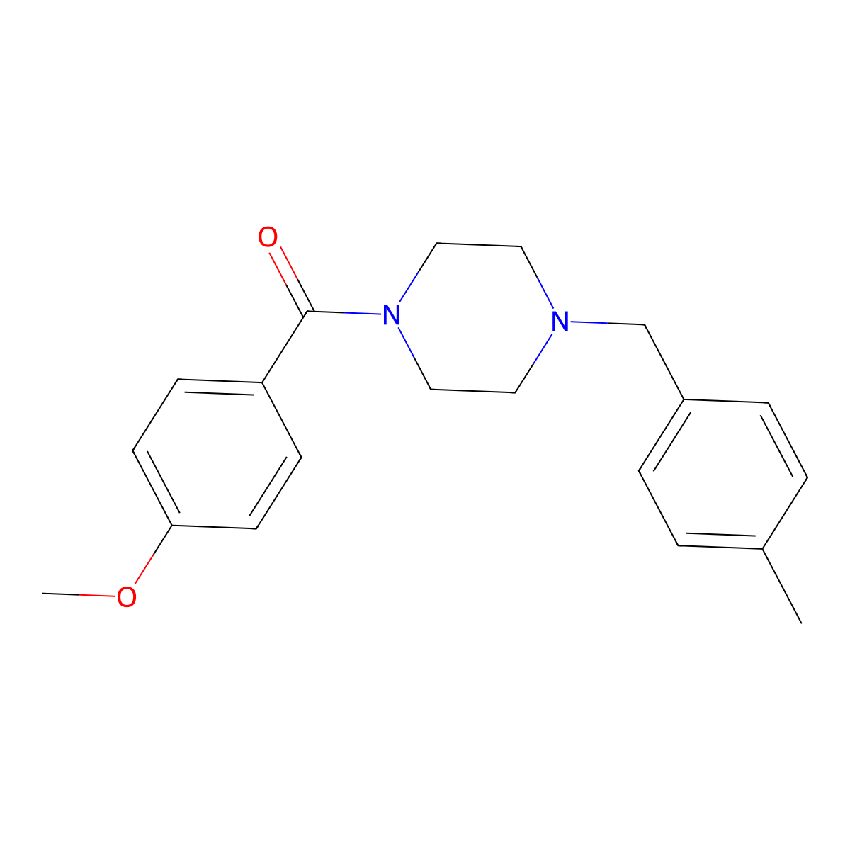 (4-Methoxyphenyl)-[4-[(4-methylphenyl)methyl]piperazin-1-yl]methanone molecular structure, CAS 354536-13-3