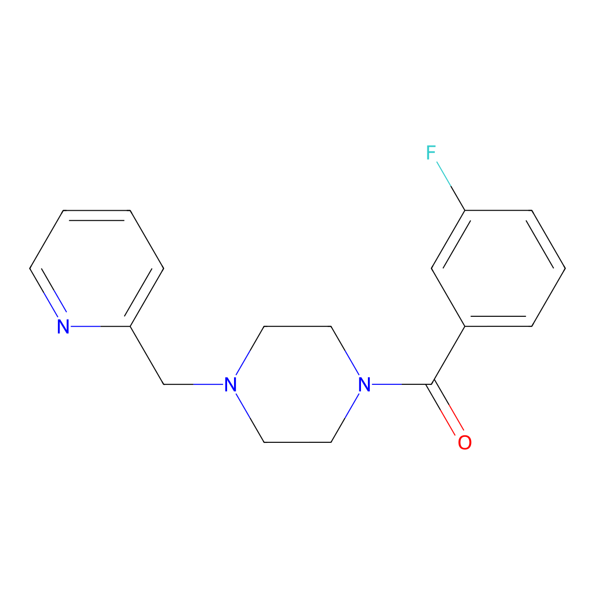 (3-Fluorophenyl)-[4-(pyridin-2-ylmethyl)piperazin-1-yl]methanone molecular structure, CAS 354536-20-2
