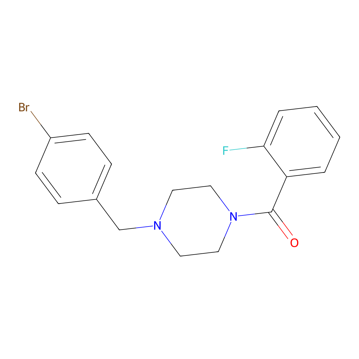 [4-[(4-Bromophenyl)methyl]piperazin-1-yl]-(2-fluorophenyl)methanone molecular structure, CAS 354536-25-7