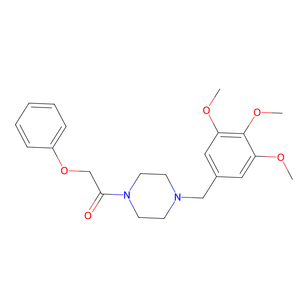2-Phenoxy-1-[4-[(3,4,5-trimethoxyphenyl)methyl]piperazin-1-yl]ethanone molecular structure, CAS 354536-27-9