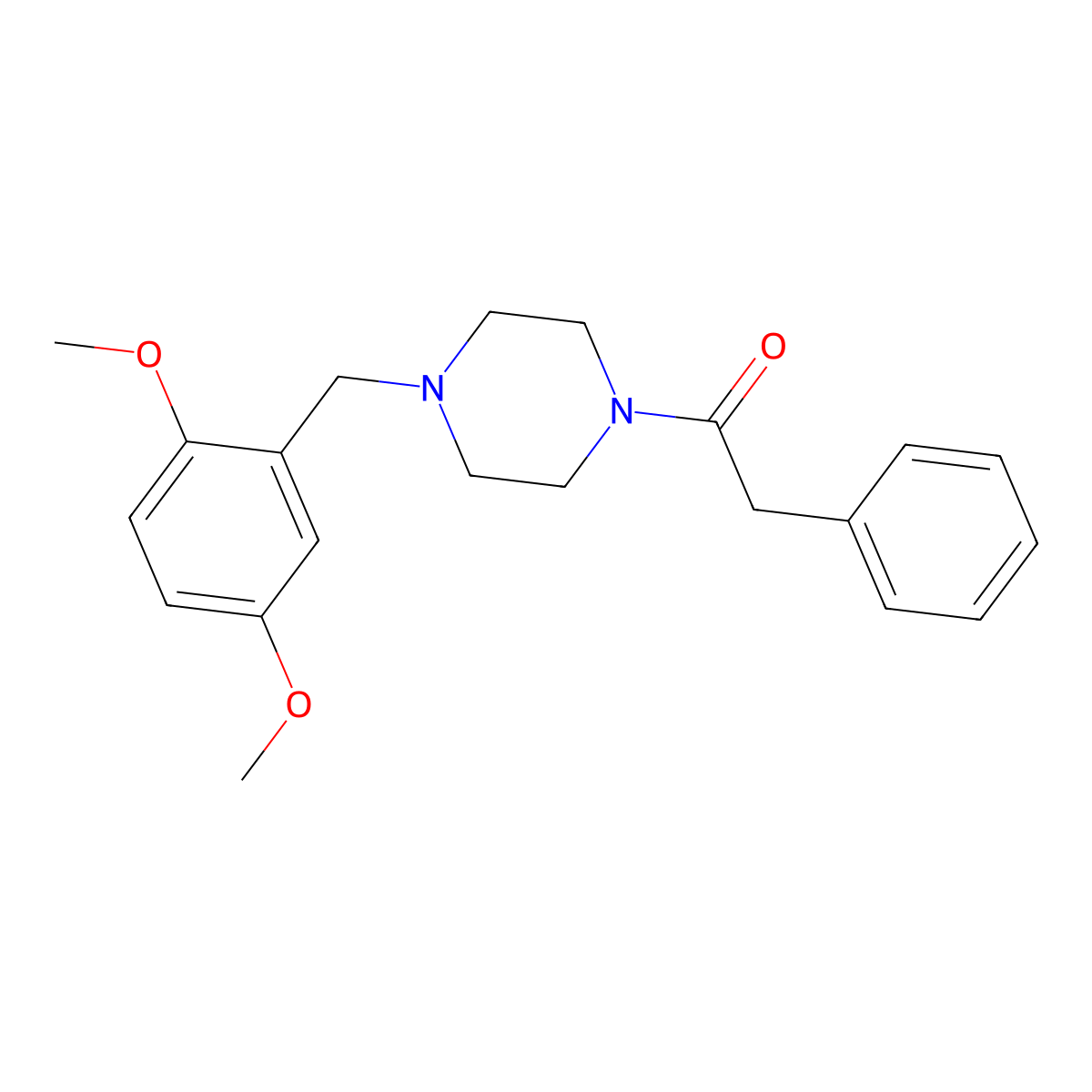 1-[4-[(2,5-Dimethoxyphenyl)methyl]piperazin-1-yl]-2-phenylethanone molecular structure, CAS 354536-31-5