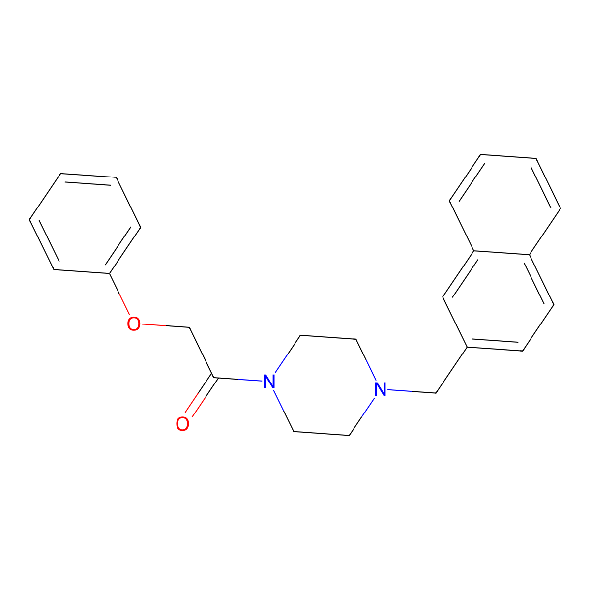 1-[4-(Naphthalen-2-ylmethyl)piperazin-1-yl]-2-phenoxyethanone molecular structure, CAS 354536-32-6