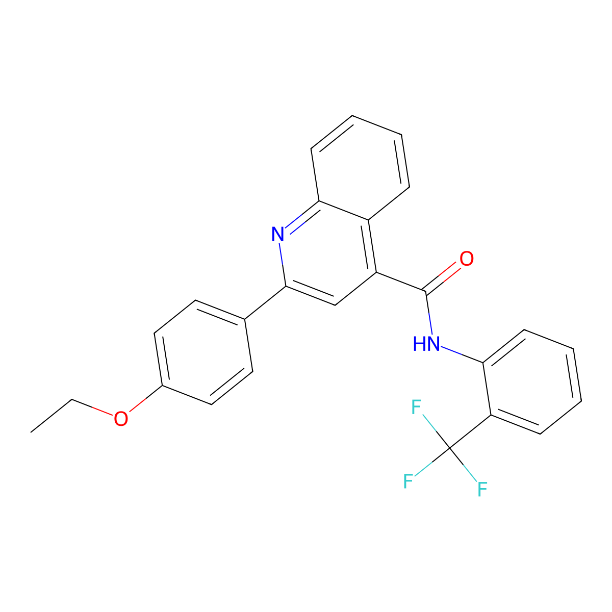 2-(4-ethoxyphenyl)-N-[2-(trifluoromethyl)phenyl]quinoline-4-carboxamide molecular structure, CAS 354536-61-1