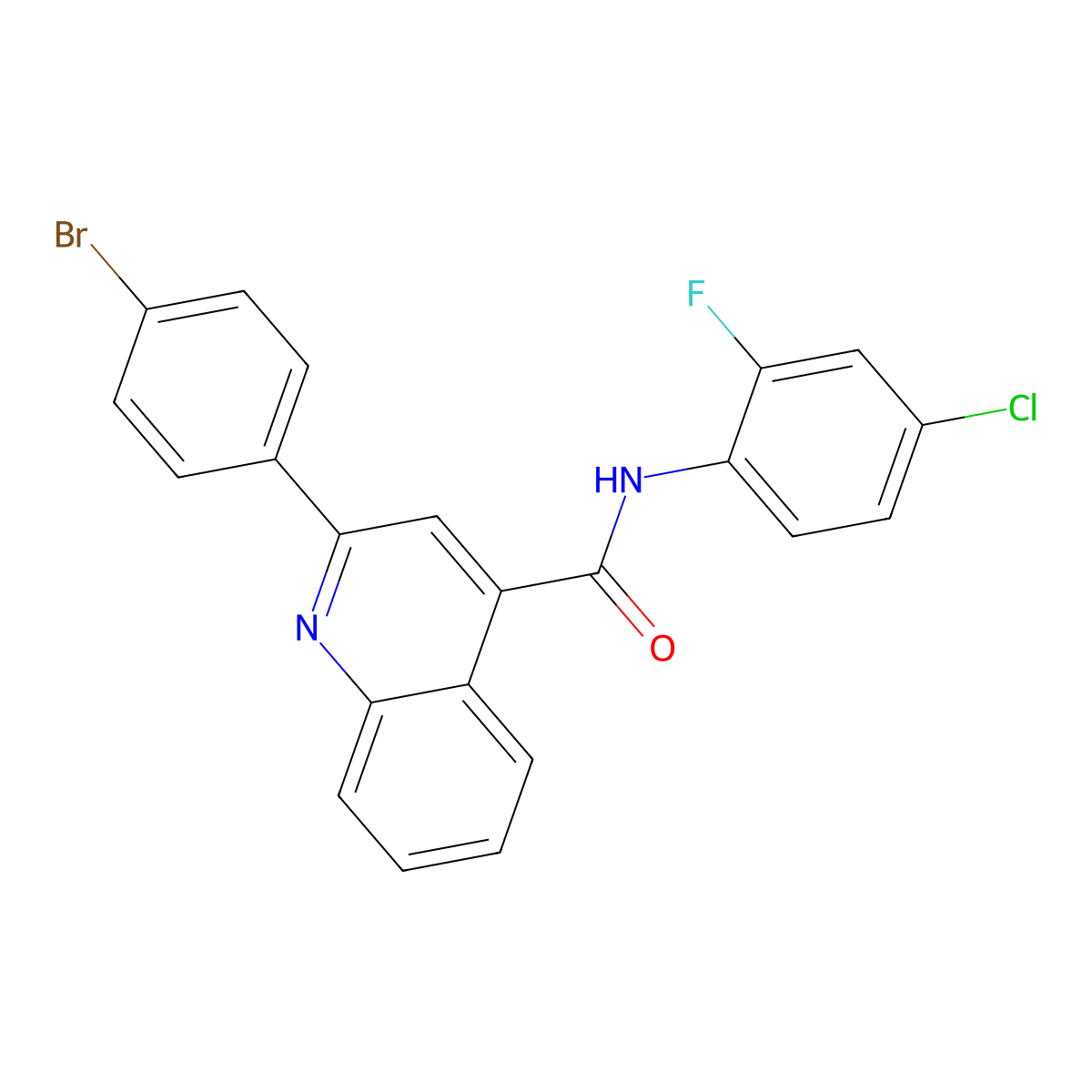2-(4-bromophenyl)-N-(4-chloro-2-fluorophenyl)-4-quinolinecarboxamide molecular structure, CAS 354536-79-1