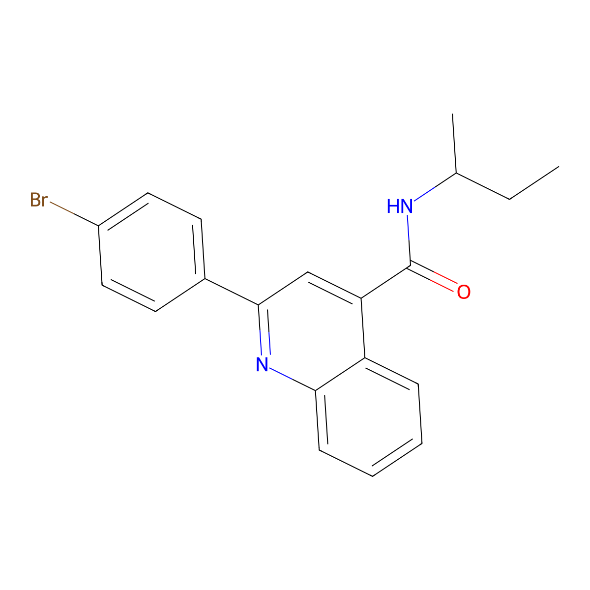 2-(4-bromophenyl)-N-butan-2-ylquinoline-4-carboxamide molecular structure, CAS 354537-01-2