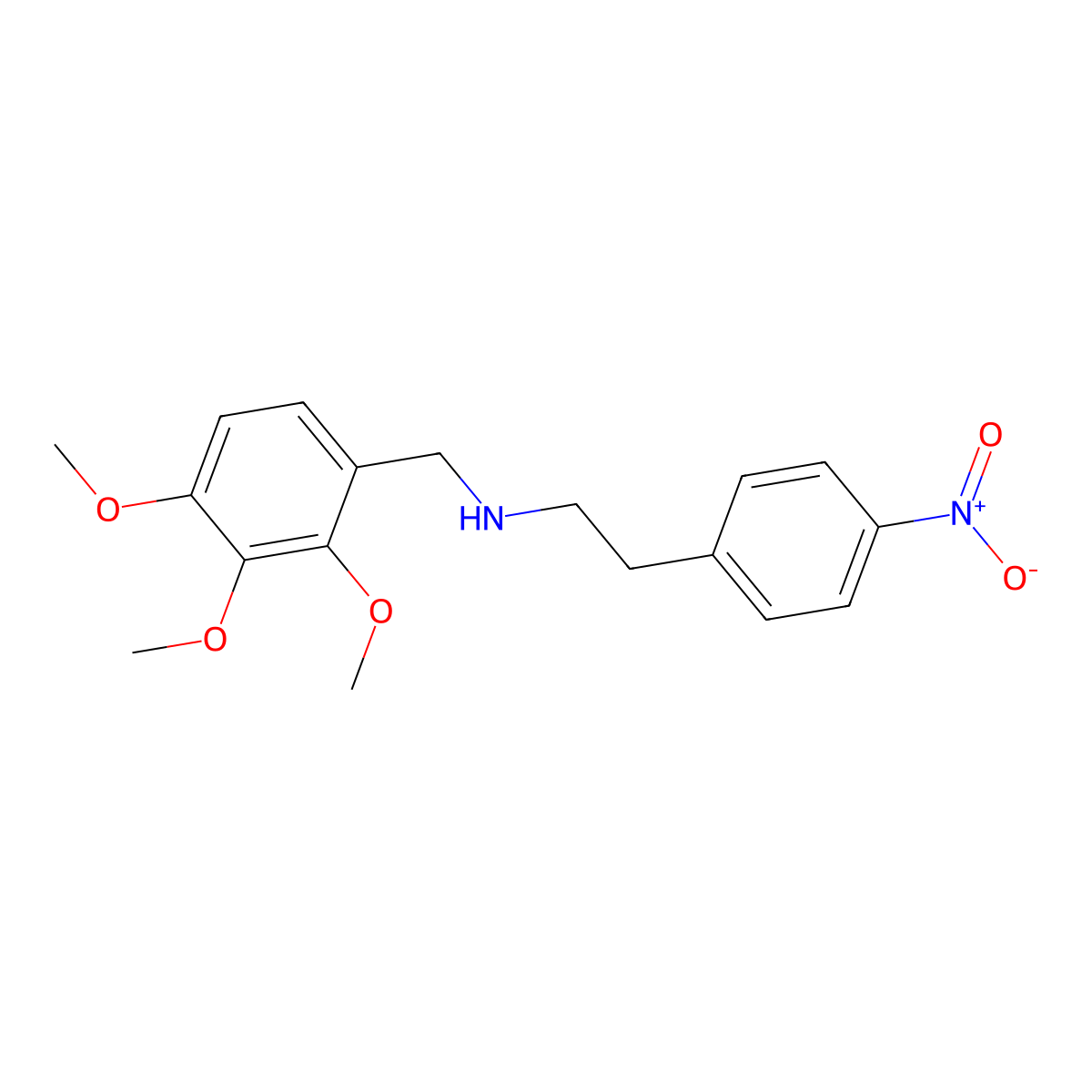 2-(4-nitrophenyl)-N-(2,3,4-trimethoxybenzyl)ethanamine molecular structure, CAS 354537-23-8