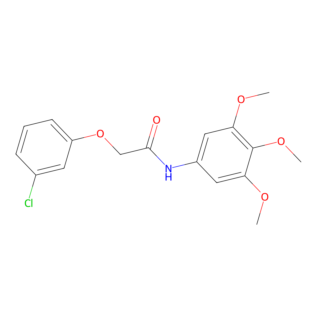 2-(3-chlorophenoxy)-N-(3,4,5-trimethoxyphenyl)acetamide molecular structure, CAS 354537-24-9