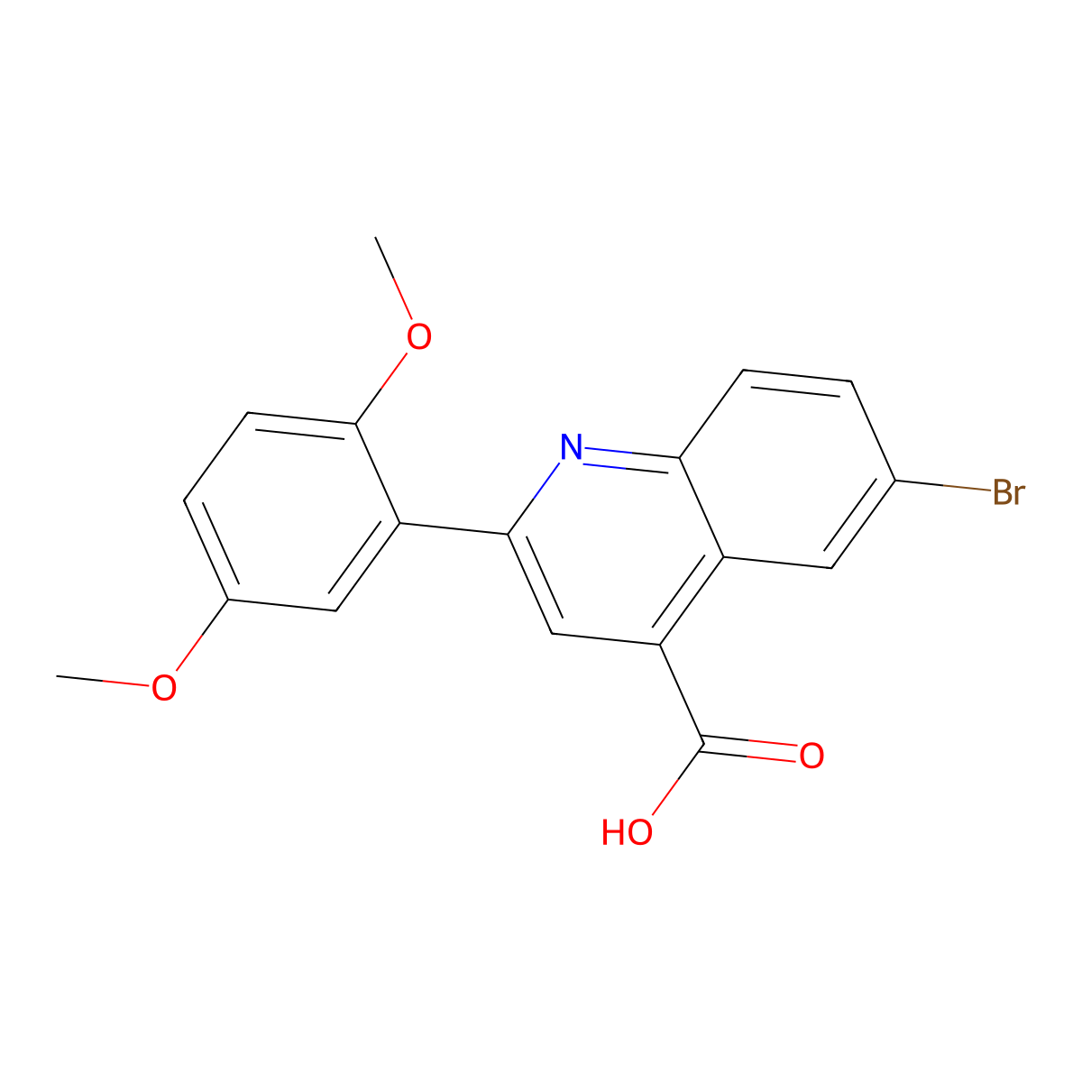 6-Bromo-2-(2,5-dimethoxyphenyl)quinoline-4-carboxylic acid molecular structure, CAS 354537-92-1