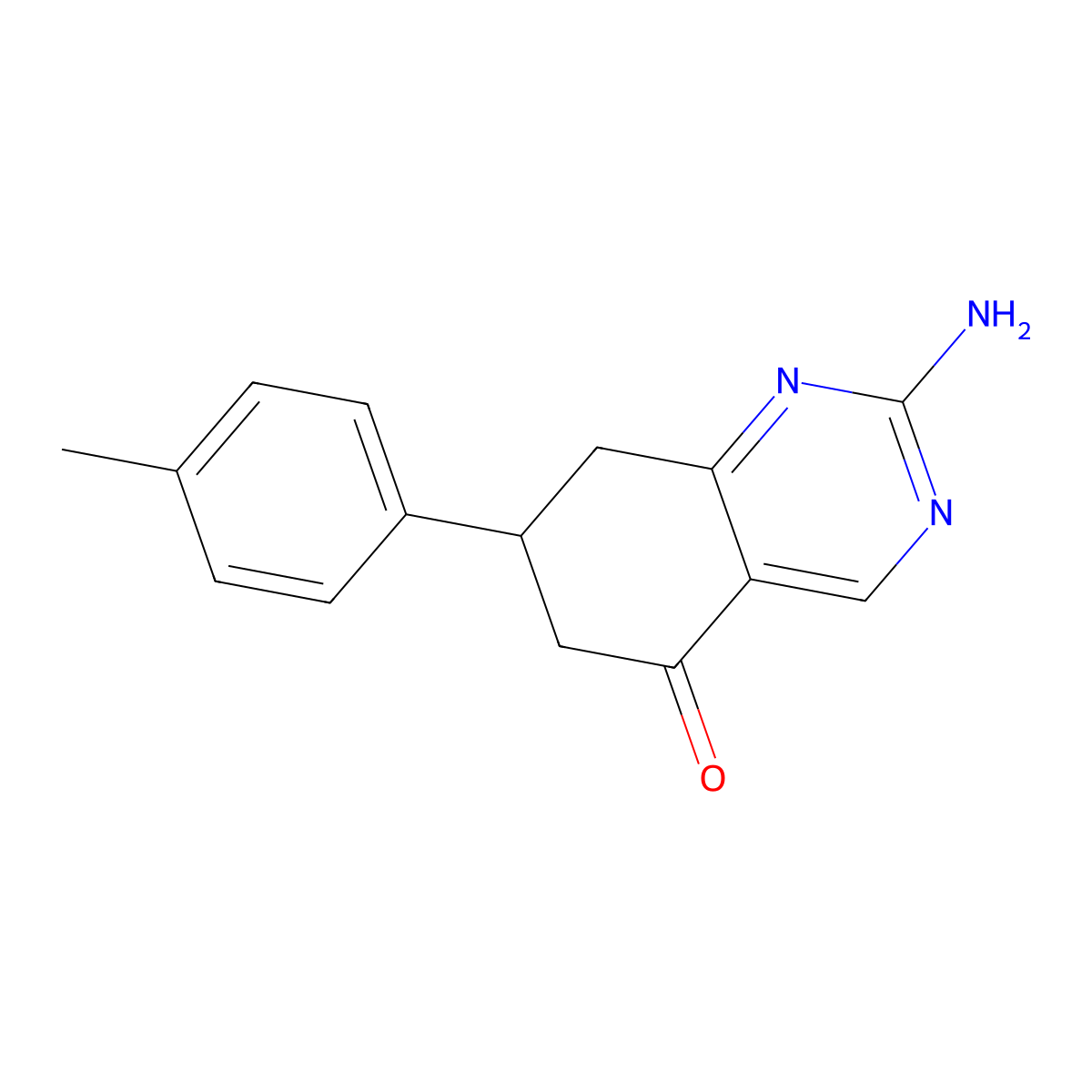 2-amino-7-(4-methylphenyl)-7,8-dihydroquinazolin-5(6H)-one molecular structure, CAS 354538-15-1