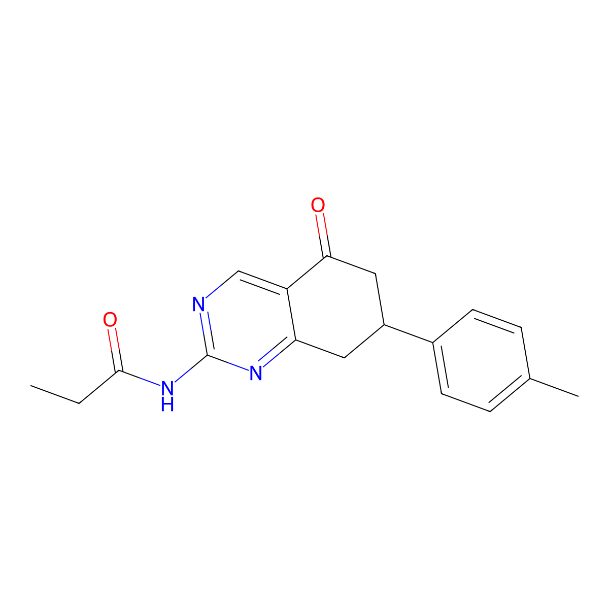 N-[7-(4-methylphenyl)-5-oxo-7,8-dihydro-6H-quinazolin-2-yl]propanamide molecular structure, CAS 354538-18-4