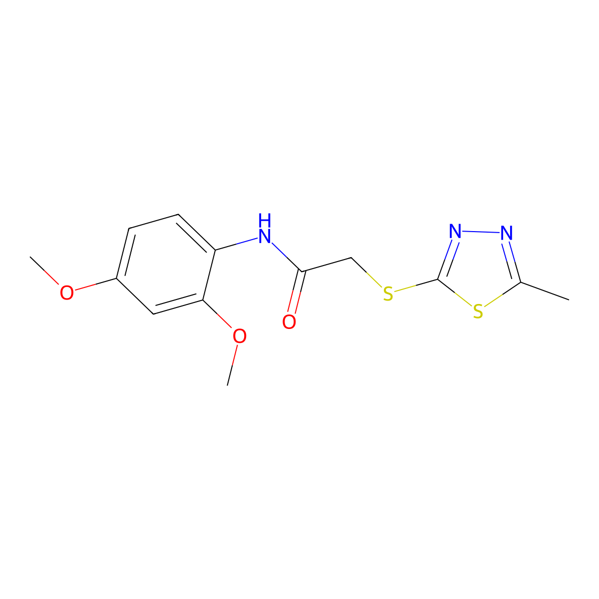 N-(2,4-Dimethoxyphenyl)-2-[(5-methyl-1,3,4-thiadiazol-2-yl)sulfanyl]acetamide molecular structure, CAS 354538-76-4